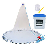 Saltwater Fishing Cast Net for Bait Trap Fish, 4ft/6ft/8ft/10ft/12ft Radius - GOTURE